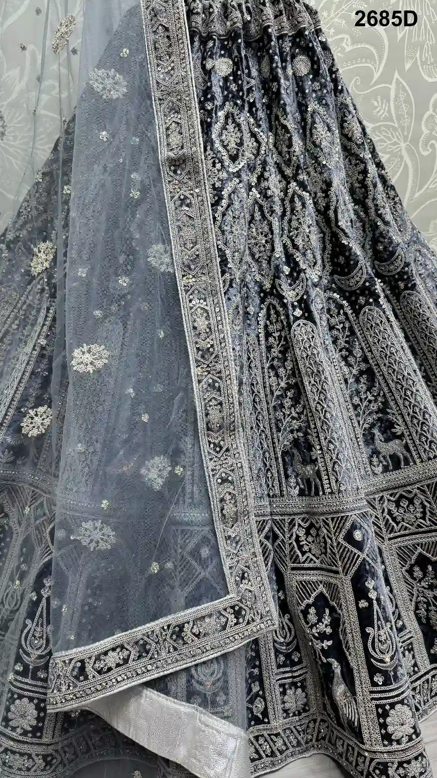 Anjani Art Designer Indian Bridal Velvet Lehenga Wholesale Catalog — Wholesale Lehenga, MPA wholesale from Surat - Gallery Image 2